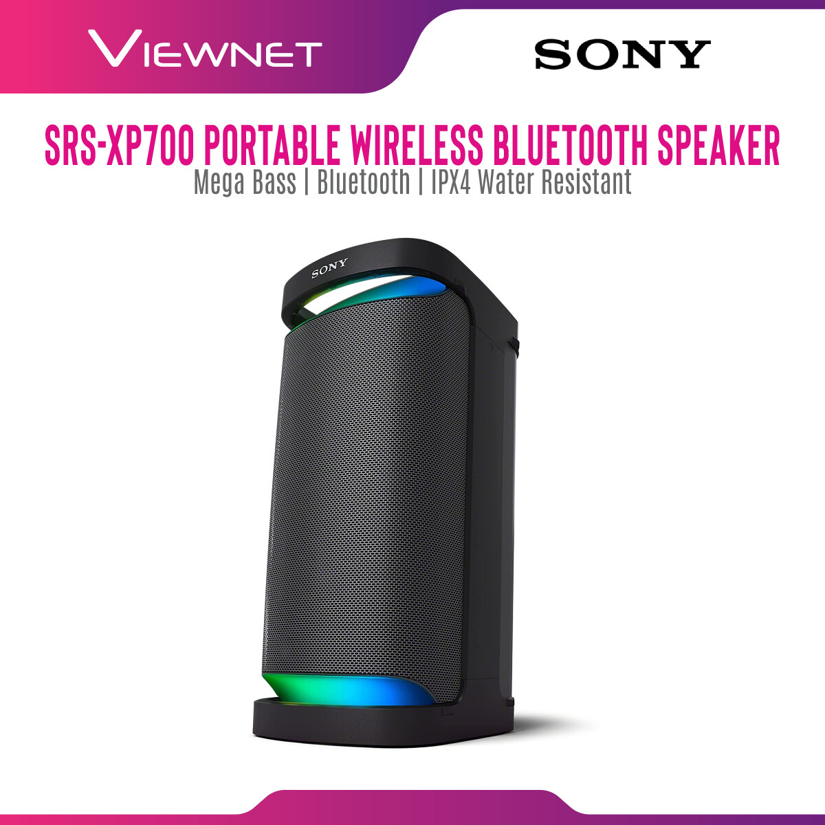 [PRE-ORDER] [NEW LAUNCH] Sony SRS-XP700 Series Portable Wireless Bluetooth Speaker with Extra Bass , IPX Water Resistant + (Free Gifts: F-V120 Microphone + RM50 Starbucks Card(While Stock Last ) (ETA: 2021-08-04)