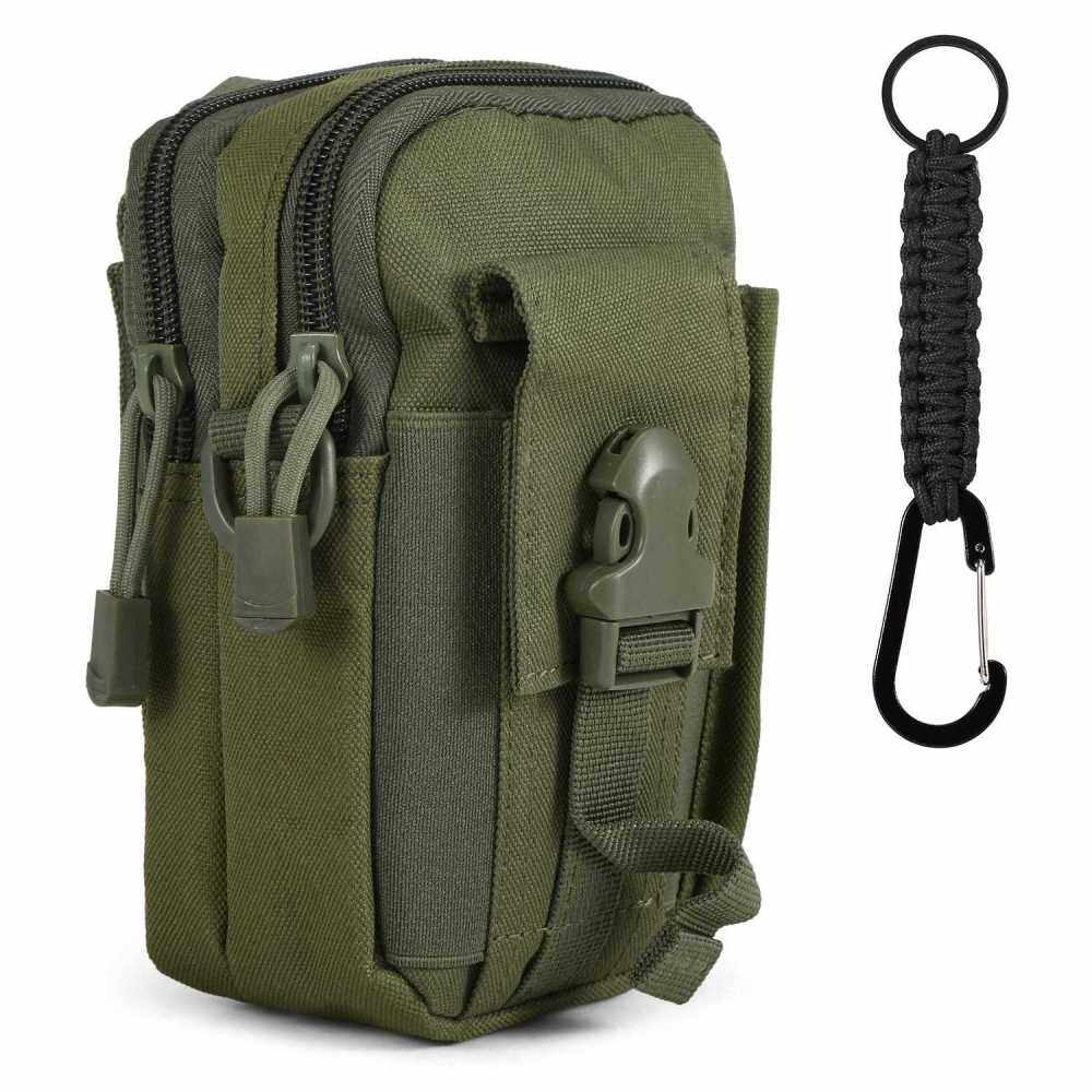 Tactical Waist Pack 600D Nylon First Aid Pouch Tactical Military Pouch Fanny Pack Pocket for Sports Travel Hiking Running Cycling Camping Hunting (Army Green)