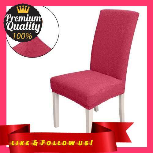 People\'s Choice Dining Chair Slipcover, High Stretch Removable Chair Cover Washable Chair Seat Protector Cover, Jacquard Pattern, Chair Cover Slipcover for Home Party Hotel Wedding Ceremony, Red (Red)