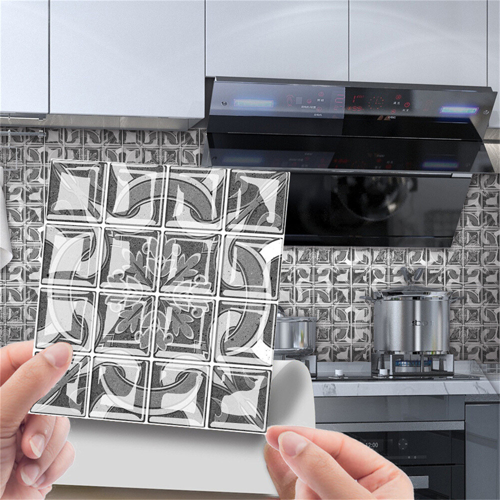 Self Adhesive Kitchen Waterproof Oil-proof Foil Wallpaper Stainless Steel  Contact Paper Backsplash Aluminum Foil Wall paper