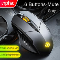 INPHIC W1 Wired Gaming Mouse 7200DPI  6 Programmable Buttons RGB Breathing Backlight Ergonomic Design Silent Optical Mice for PC Laptop