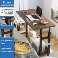 XUXU-Bedside Table Adjustable Laptop Desk With Wheels Computer Table Meja Komputer Wooden Sofa Side Table Easy Portable Table Meja Belajar 床边桌