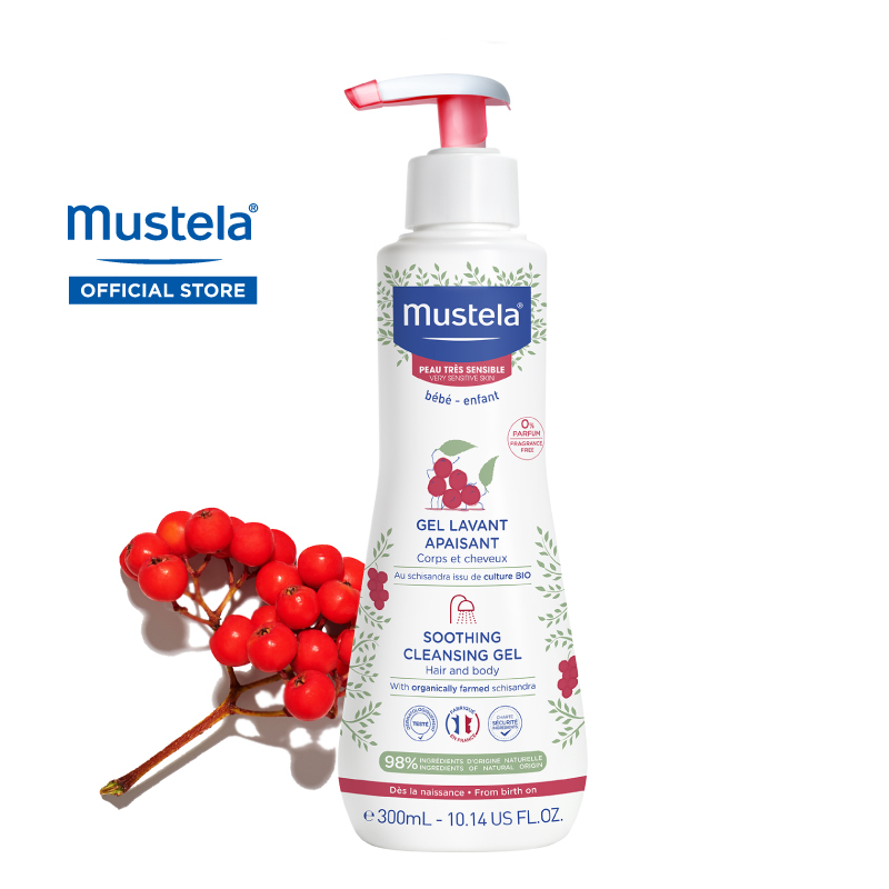 MUSTELA Soothing Cleansing Gel With Organically Farmed Schisandra for Very Sensitive Skin (300ml / 10.14fl.oz)