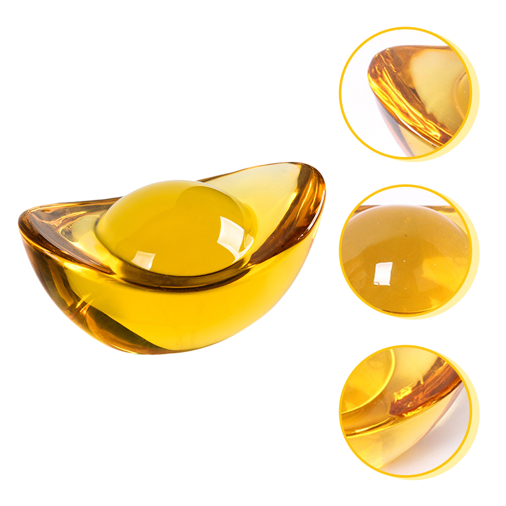 100pcs Little Yuanbao / Crytal Feng Shui Golden Ingot For Wealth Luck Fortune / 水晶元宝摆件