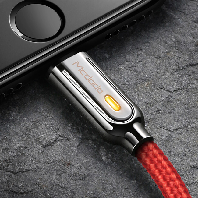 Mcdodo Smart Series Auto Disconnect & Recharge Lightning 1.2MM Red / Black Cable (CA5260/CA5261)