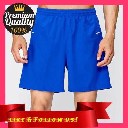 People\'s Choice Men Sport Shorts Elastic Waist Zipper Pockets Breathable Quick-dry Basketball Fitness Athletic Loose Casual Shorts (Royal Blue)
