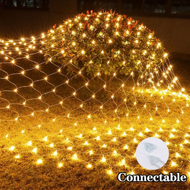 LED Net Mesh String Light LED String Solar Fairy Lights Starry String Light Fishing Net Light Waterproof Festival Garland Window Curtain Christmas Decoration New Year Wedding Party Holiday Light Fairy String Light Net Mesh Curtain Lights