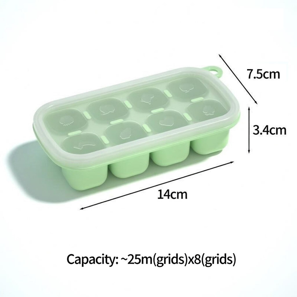 YOYOY Baby food storage ice cube tray silicone mould lid puree mold container BPA free bekas freezer bayi yoyoy house