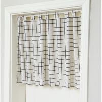 AnneyOneDecor Short Kitchen Curtain Window Curtain Balcony Geometric Cafe Tiers for Bedroom