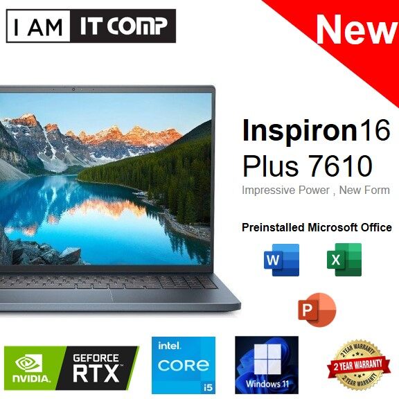 Dell Inspiron 16 Plus 7610 40165 / 80165 16” 3K Laptop ( i5-11400H , i7-11800H / 16GB / 512GB / RTX3050,3050TI / W11 )