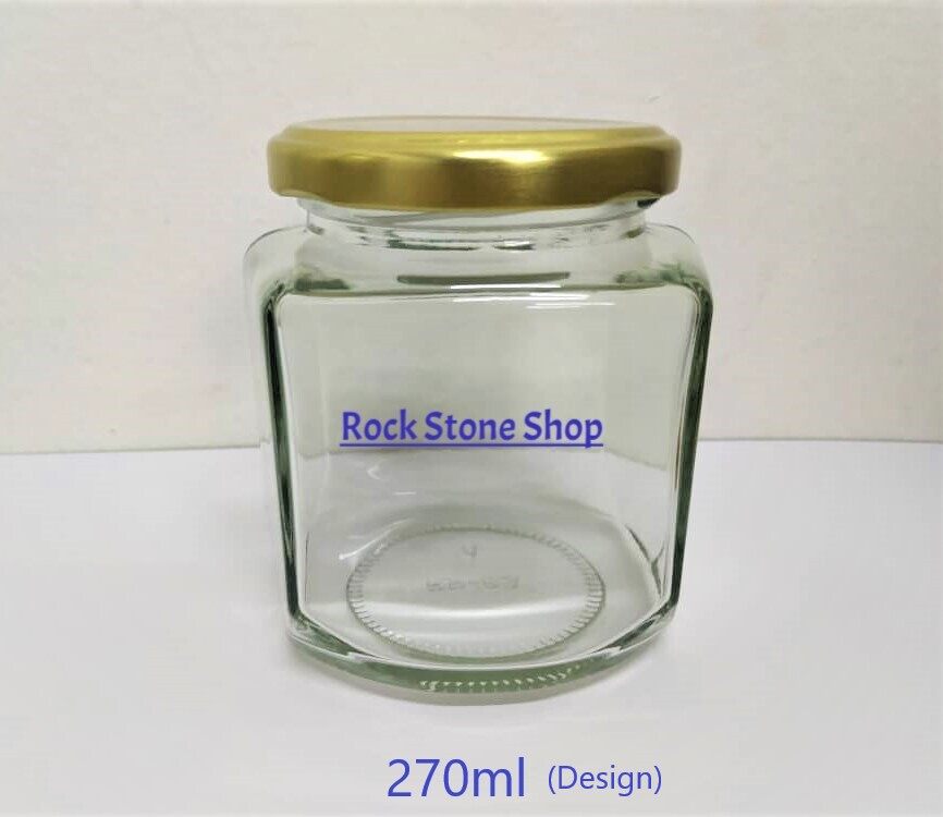 270ml Polygon Glass Jar Mini Bottle Airtight Storage Container For Sweet Spices Door Gift Honey | Botol Kaca | 多边形玻璃小罐子