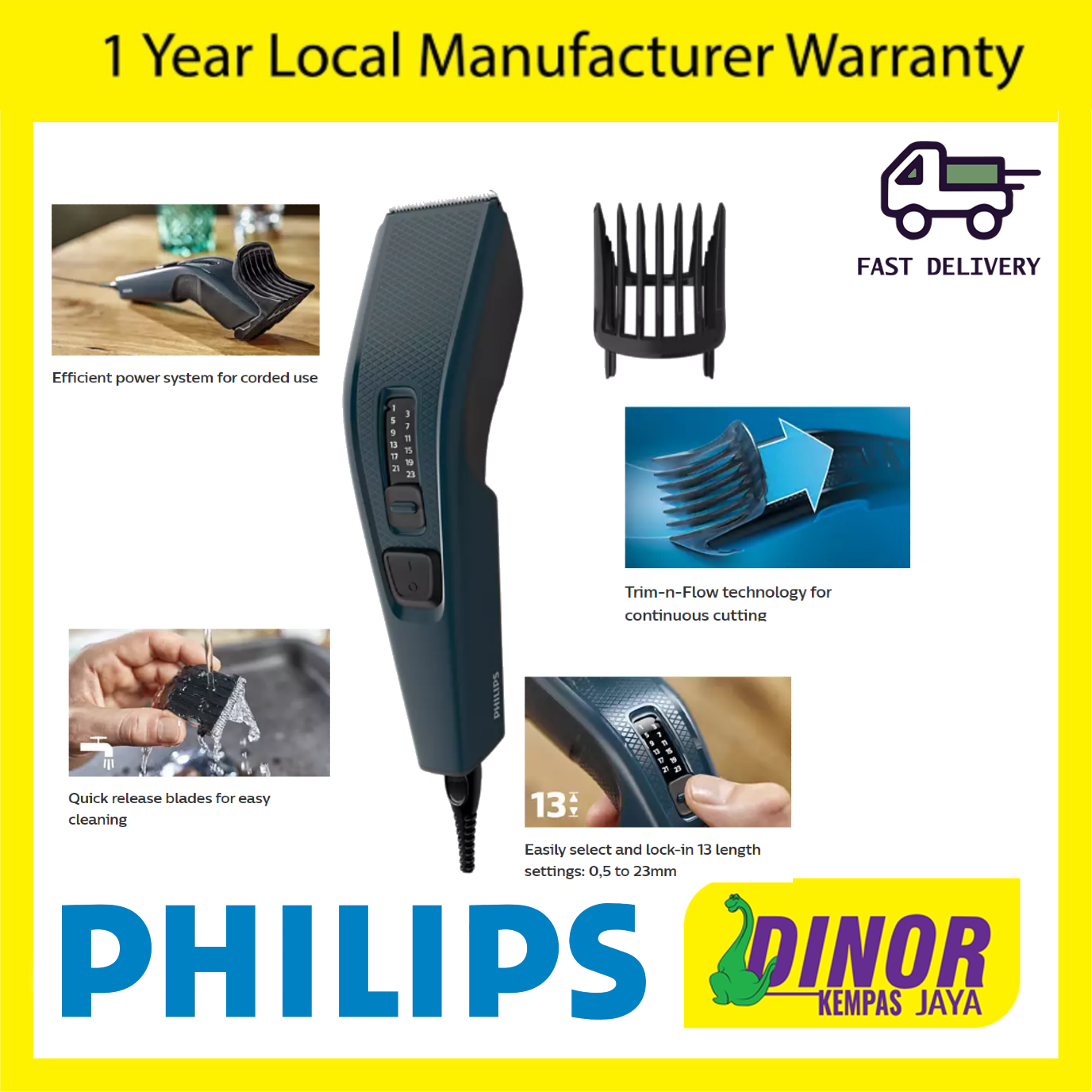 Philips Hair Clipper HC3505/15 Series 3000