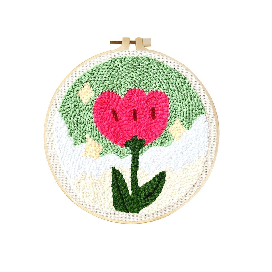 RUOPOTY flower Punch Needle Embroidery Home Decor Gift Embroidery Supplies Flower Punch Needle Kits Adults Wall Art Picture Hand Embroidery Kit