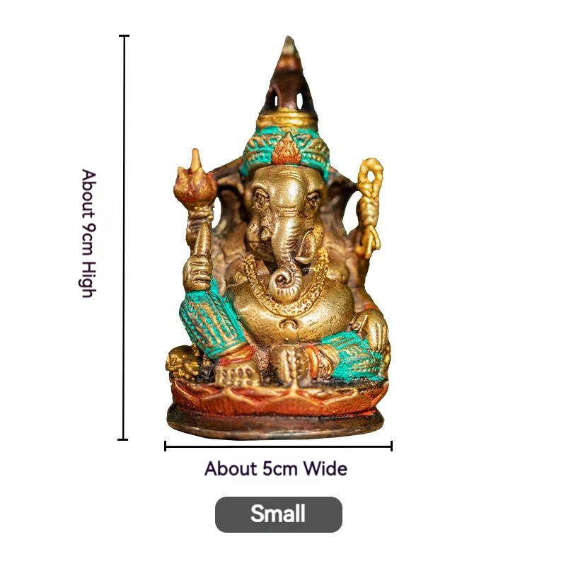 Copper Elephant Trunk God Statue Decoration Ganesha Sculpture Feng Shui Ornament Home Office Decoration Car Ornament