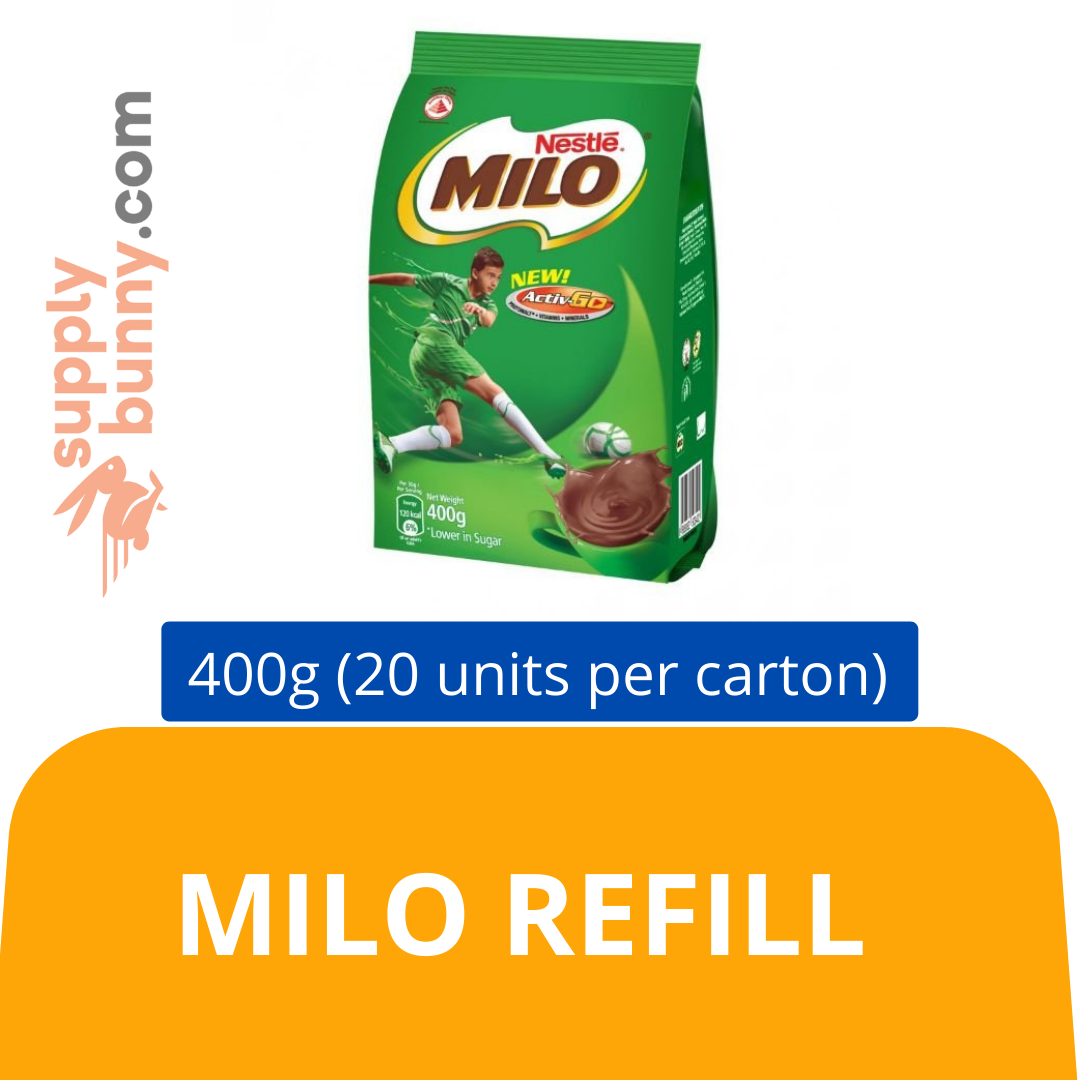 Milo Refill  (400g X 20 packs) (sold per carton) 速溶雀巢美祿包 PJ Grocer Milo Isi Semula