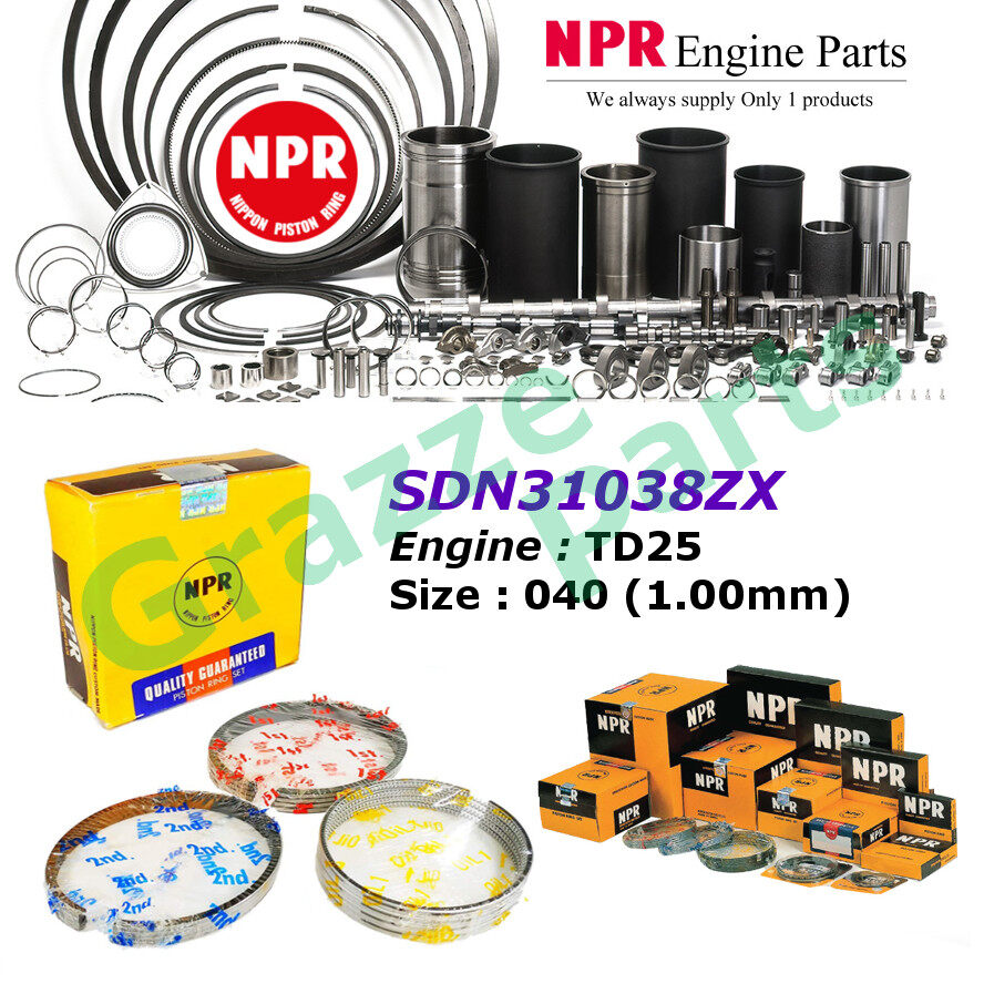NPR Piston Ring Set 040 (1.00mm) SDN31038ZX for Nissan UD Truck Lorry Bus Atlas Urvan Caravan E24 2.
