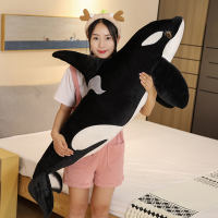 JOJO CASTLE New 75cm/130cm Lifelike Orcinus Orca Killer Whale Plush Toys Big Fish Cloth Doll Shark Stuffed Sea Animals Children Birthday Gift