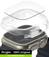 Ringke Slim Case & Tempered Glass Combo for Apple Watch Ultra 3 / 2 / 1 - Slim Polycarbonate Protective Case with Full Access to Buttons Digital Crown and Screen Includes High-Transparency Tempered Glass Screen Protector