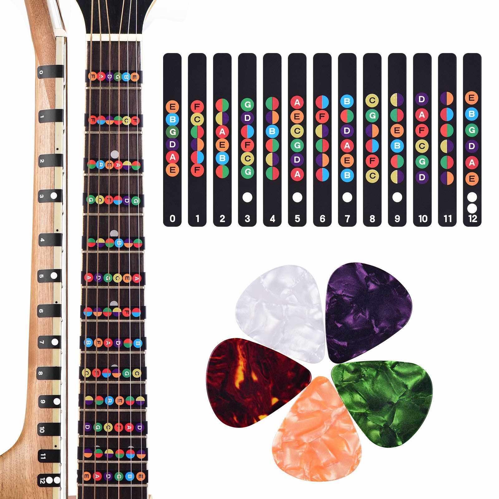 Guitar Fretboard Stickers Colorful Fingerboard Sticker Note Decals for