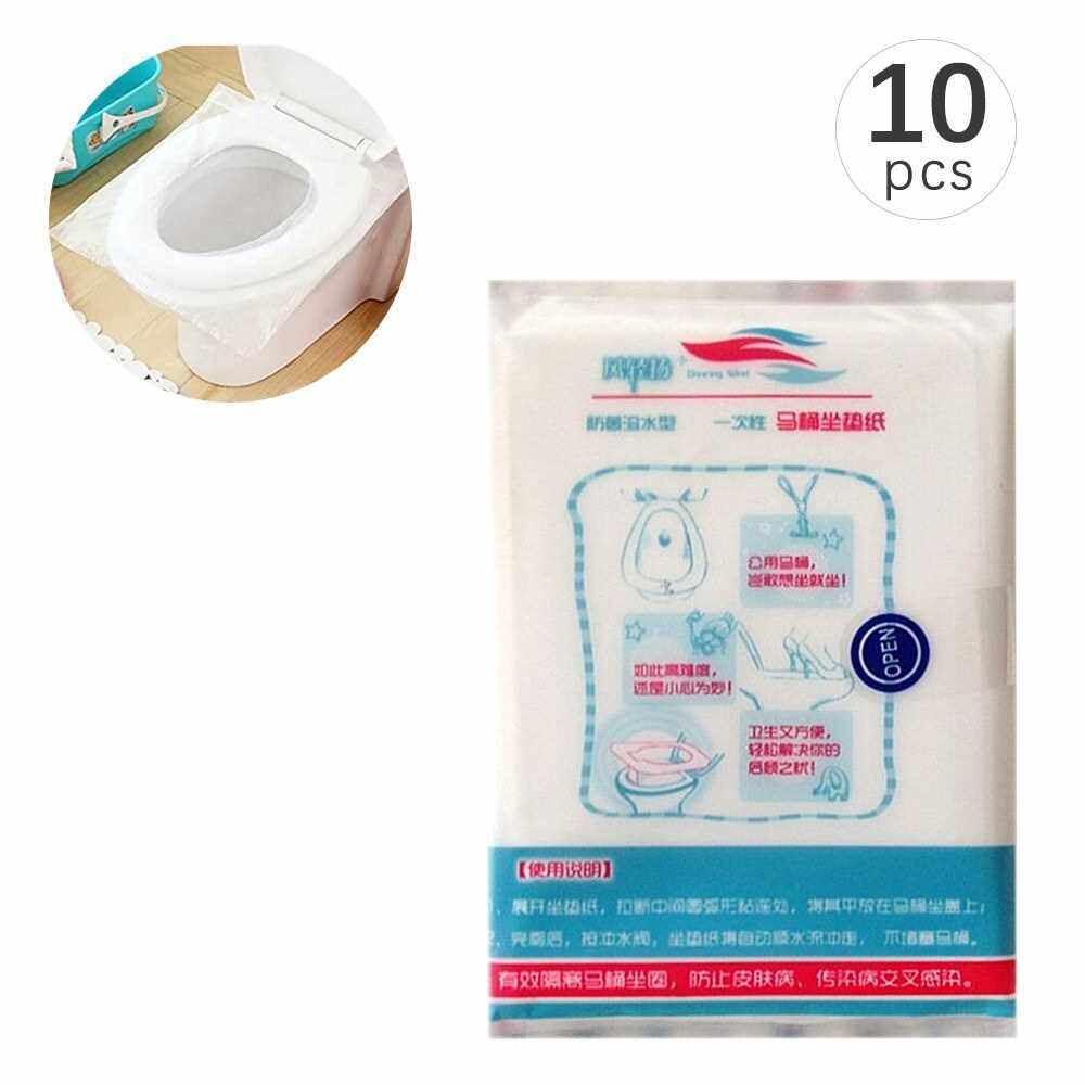 Disposable Toilet Seat Covers Travel Portable 10pcs/Package 13.98*16.93inch (White)