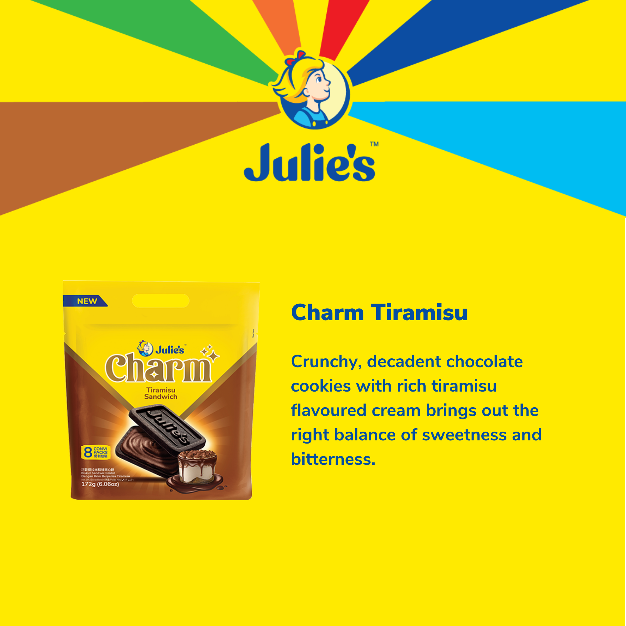 Julie's Charm Tiramisu Sandwich 172g x 2 packs