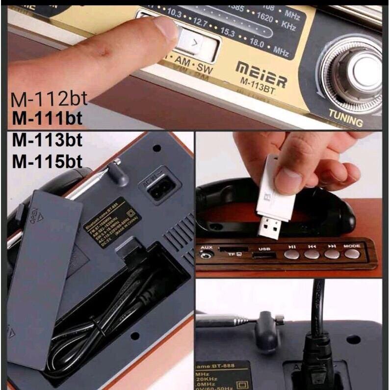 M-113BT M112 BANDICAM Kemai radio portable am fm radio with remote/usb slot