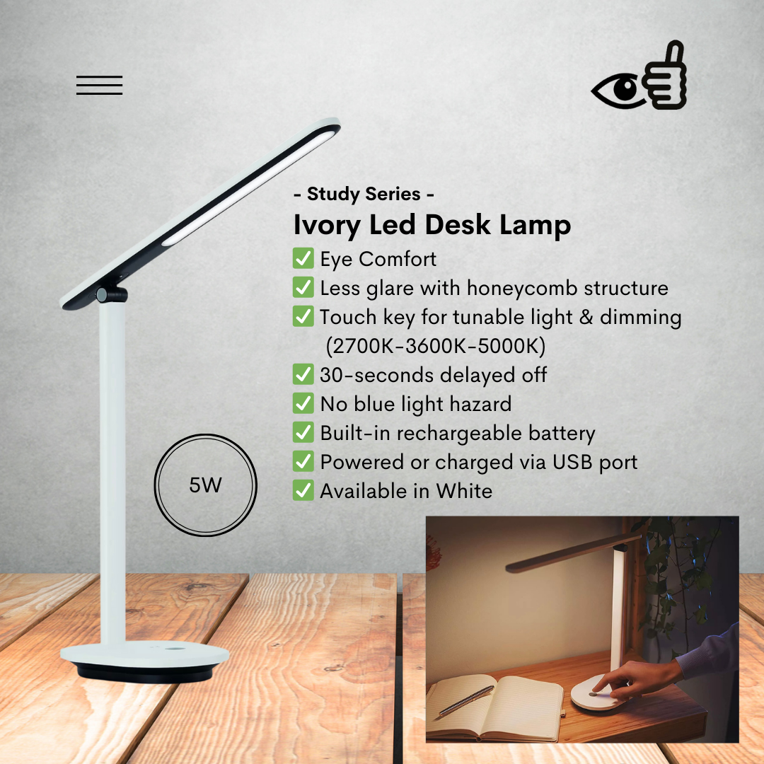 PHILIPS LED Touch Dimming Rechargeable Eye Protection Study Table Lamp / Reading Desk Light / Monitor Light Bar