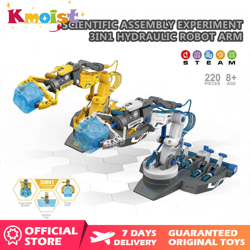 Tự lắp ráp Thủy Lực cánh tay cơ khí Thí Nghiệm Khoa Học Kỹ Thuật Robot Gốc đồ chơi câu đố Đặt Trẻ Em Món Quà