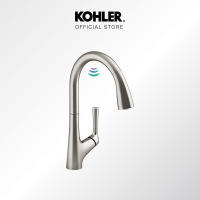 [Touchless Faucet] KOHLER Malleco Touchless Kitchen Faucet with Pull-down Spout Hand-free Operation (Alkaline Battery Operated) K-77748T-4-CP/VS