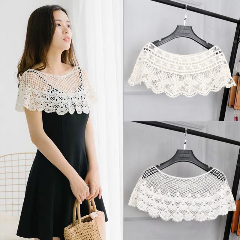 Khăn Choàng Phong Cách Hàn Quốc Áo Ghi Lê Móc Ren Nhỏ Dễ Phối Đồ Khăn Choàng Nữ Mùa Hè Ngắn Dệt Kim Chống Nắng Khăn Choàng Rỗng Áo Khoác Nhẹ