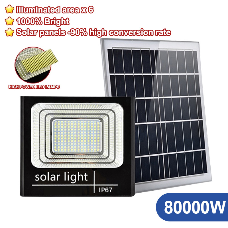 ESGLOVES 100000W Lampu Solar Jalan Led Lampu Raya Kalis Air dengan Remote Penjimatan Tenaga Pencahayaan Luar