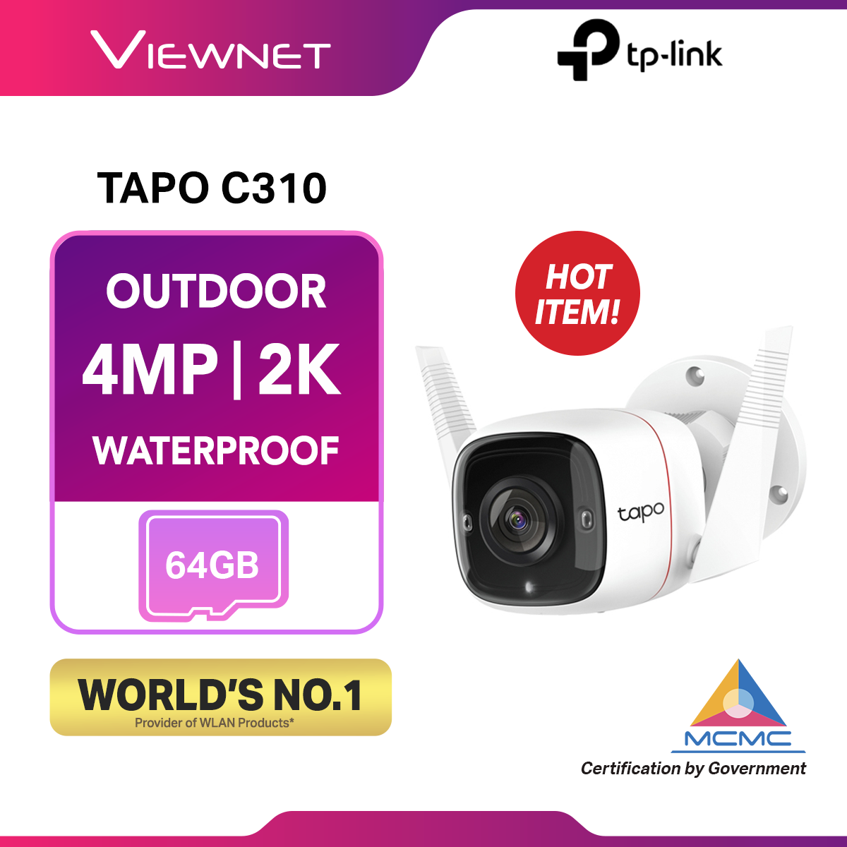 TP-Link TAPO C310 Ultra-High-Definition 3MP definition Wireless WiFi Smart Security IP Camera