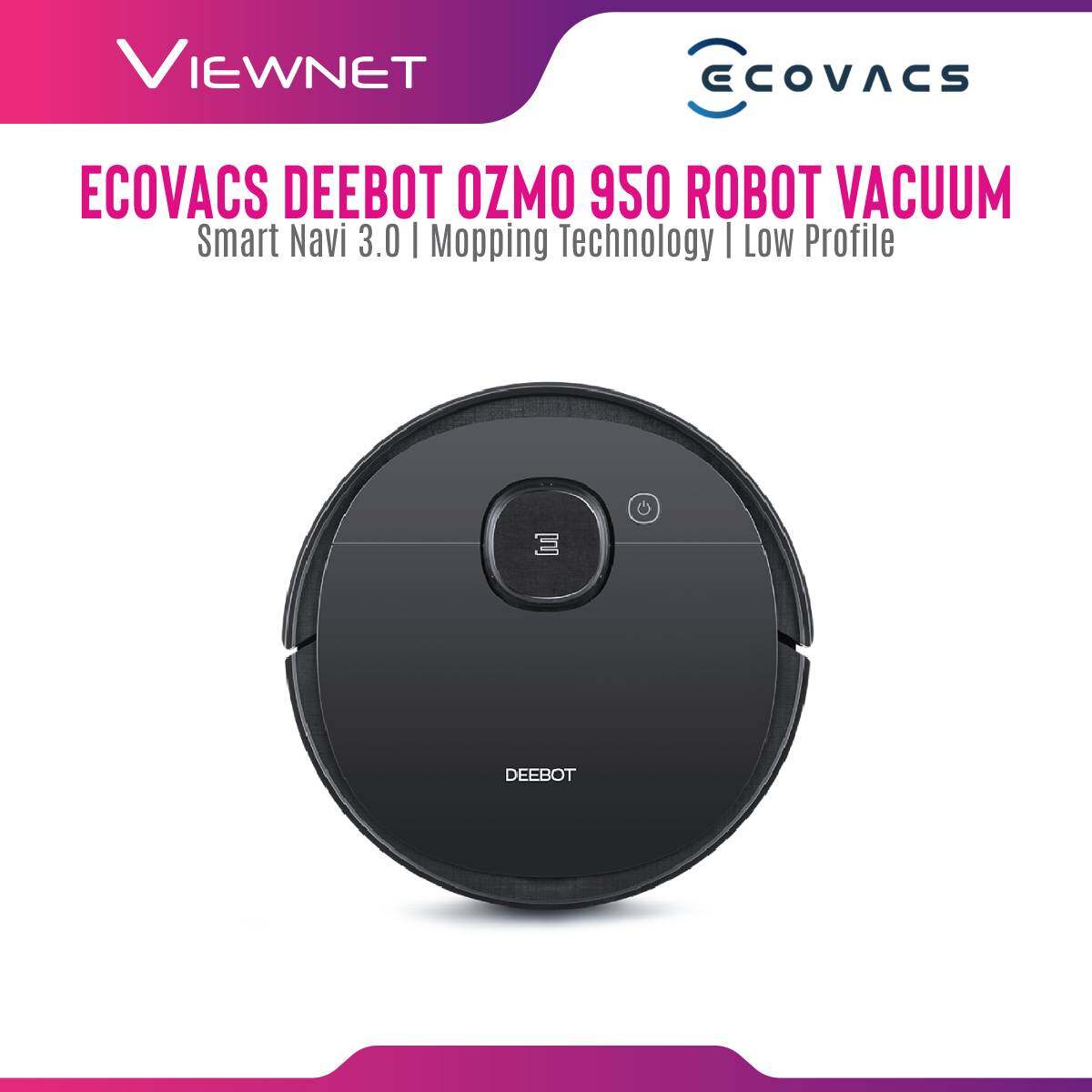 ECOVACS DEEBOT OZMO 950 Robot Vacuum Cleaner With ã€Mopping Powerful Full Coverage Cleaningã€‘Smart Navi 3.0TM /Longer Working Time/200min ,Intelligent Robotic Vacuum and Portable Cordless Handheld Vacuum[Local Shipping&I Year Waranty]