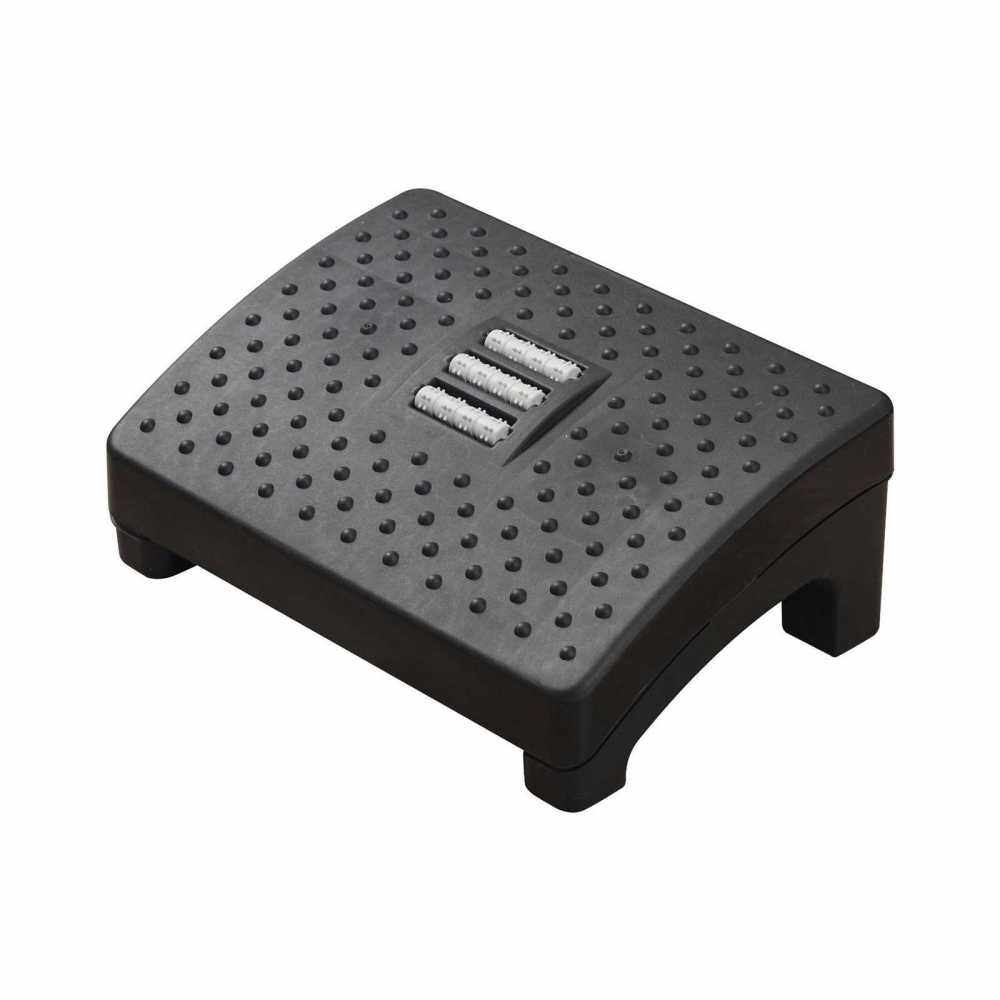 Foot Rest with Massage Surface Ergonomic Foot Stool Under Desk Footrests with Non-Slip Legs Position Adjustable for Home Work Office School (Black)