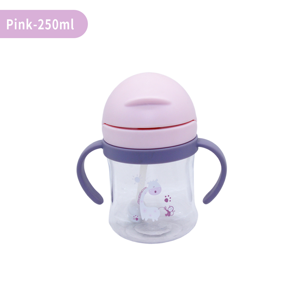 Mumystation 250ML Kids Water Bottle Drinking Baby Learning Cup Non-spill Training Cup Leak-Proof
