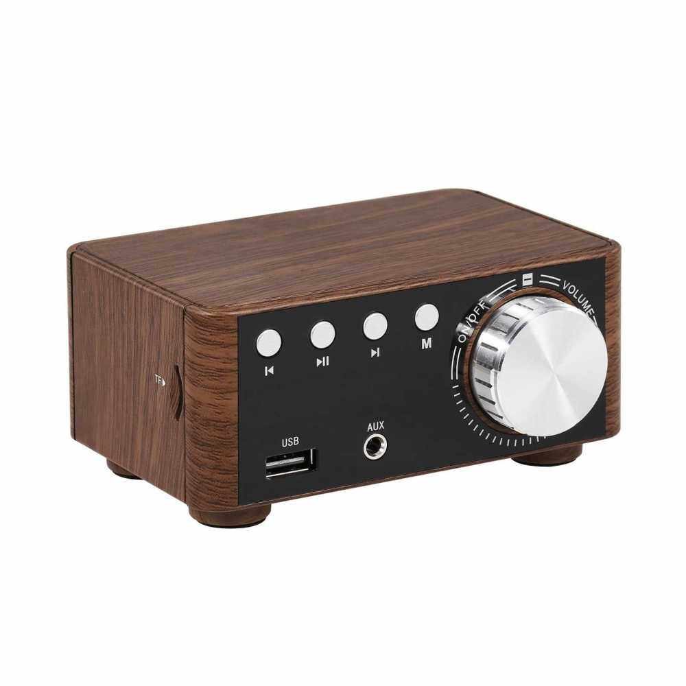 Wood grain HIFI BT 5.0 Digital Power Audio Amplifier Class D 50WX2 Stereo Home Audio Car Marine USB/AUX IN (Standard)