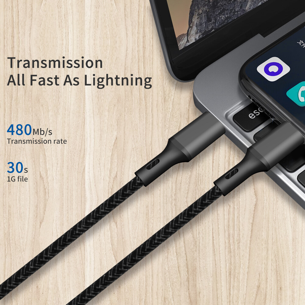Cavo USB C digitale tipo C Kabel da 5A a ricarica rapida in nylon da 100 W per iPhone 15 Pro Max MacBook Air/Pro iPad Air/Mini Galaxy S22/S23_voghion.com