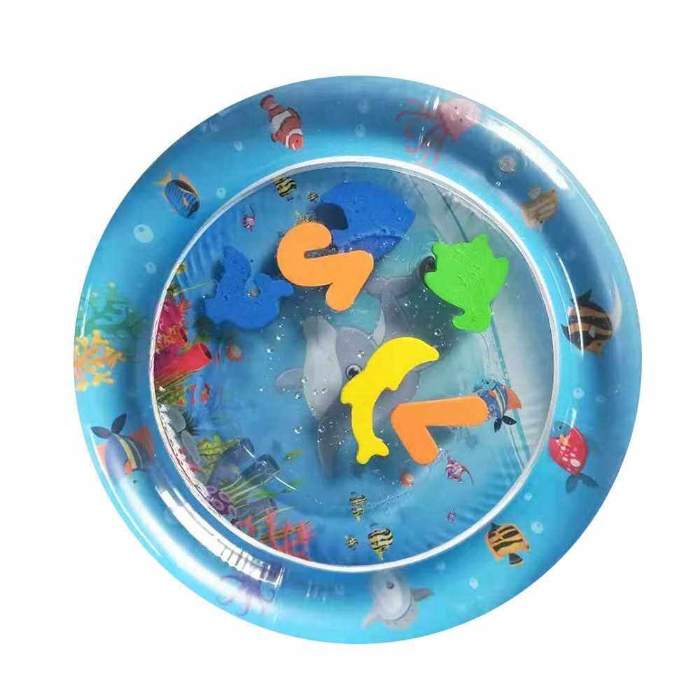 55cm Diameter Baby Colorful Inflatable Water Play Mat Tummy Time Infant Fun Mat Child Development Play Center with Hand Inflator Pump (Standard)