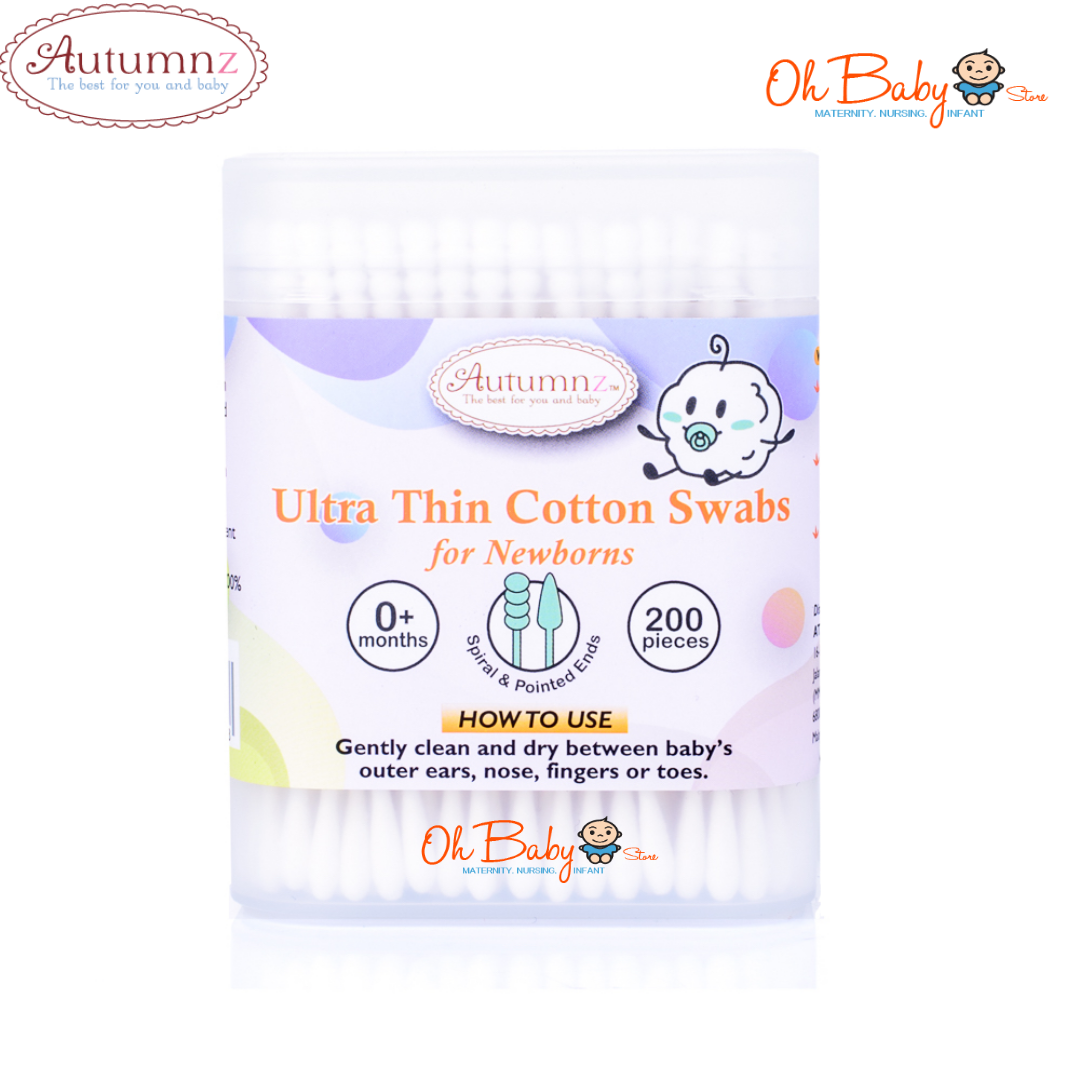 Autumnz Ultra Thin Cotton Swabs 200s | Oh Baby Store