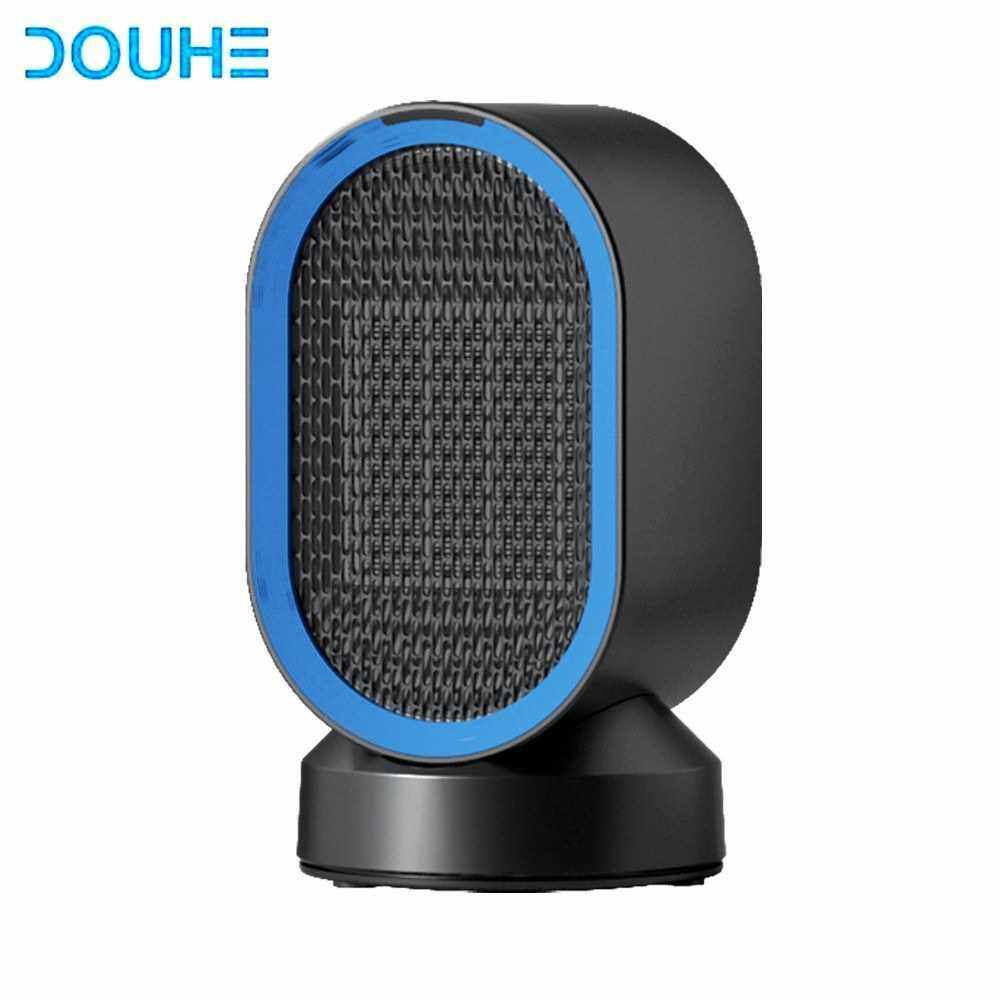 DOUHE Desktop Electric Heater 600W Instant Warmer w/Cold and Warm Dual Use/Intelligent Constant Temperature/Wide-angle Warm Supply Mini Heater (Black)