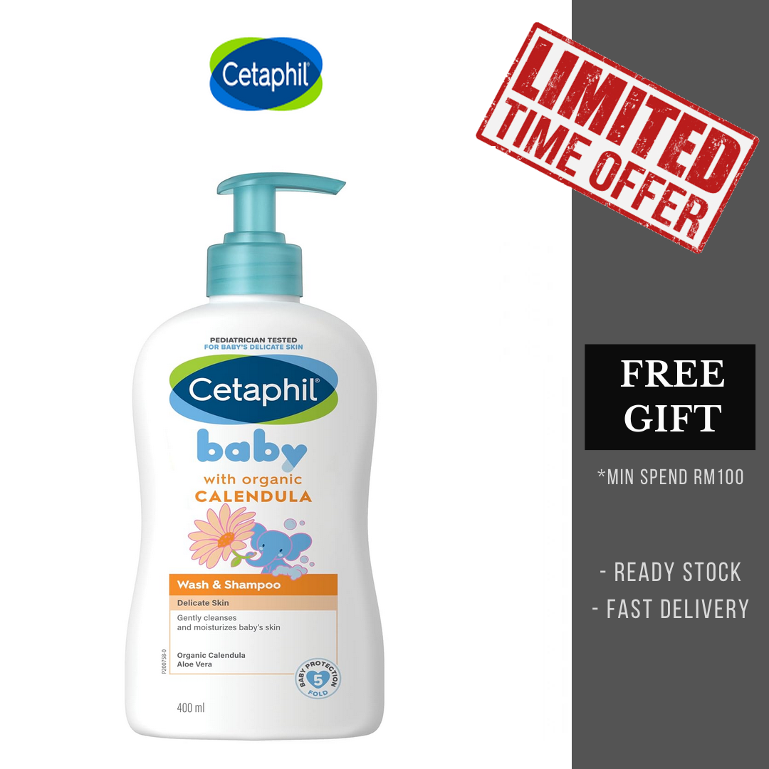 【CANADA VERSION】CETAPHIL BABY WASH & SHAMPOO WITH ORGANIC CALENDULA 400ML