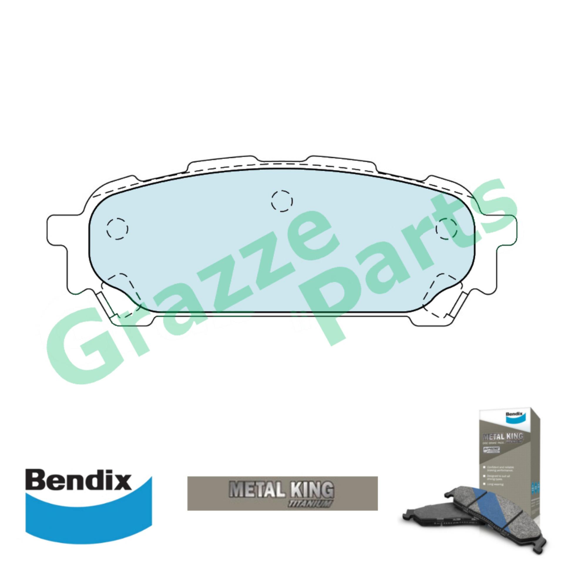 Bendix Metal King Titanium Disc Brake Pad Rear for DB1672 Subaru Forester S11 SG5 SG6 SG9 Impreza WR