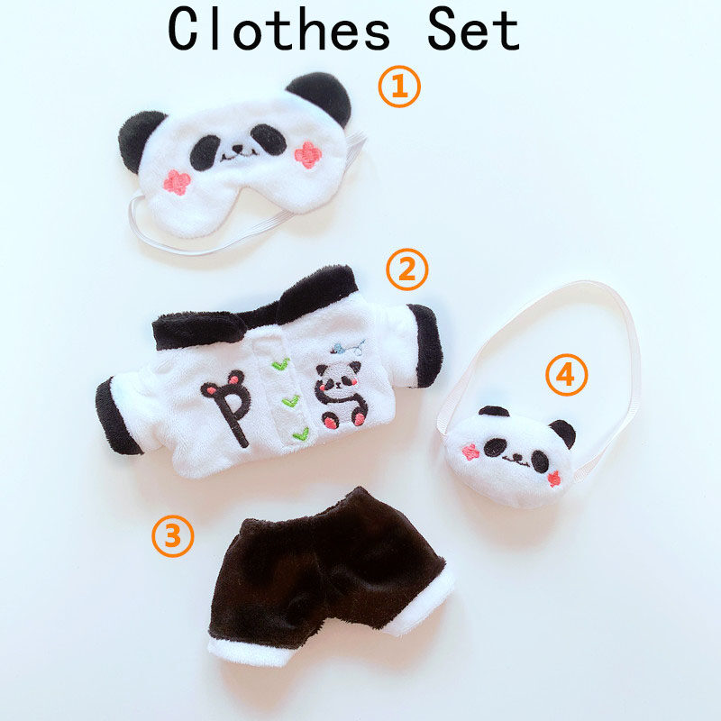 Ready Stock 20CM lisa Wang Yibo Ikun Xiao Zhan Simon Doll Clothes Set Panda Coat Blindfold Bag Toy Dolls Accessories