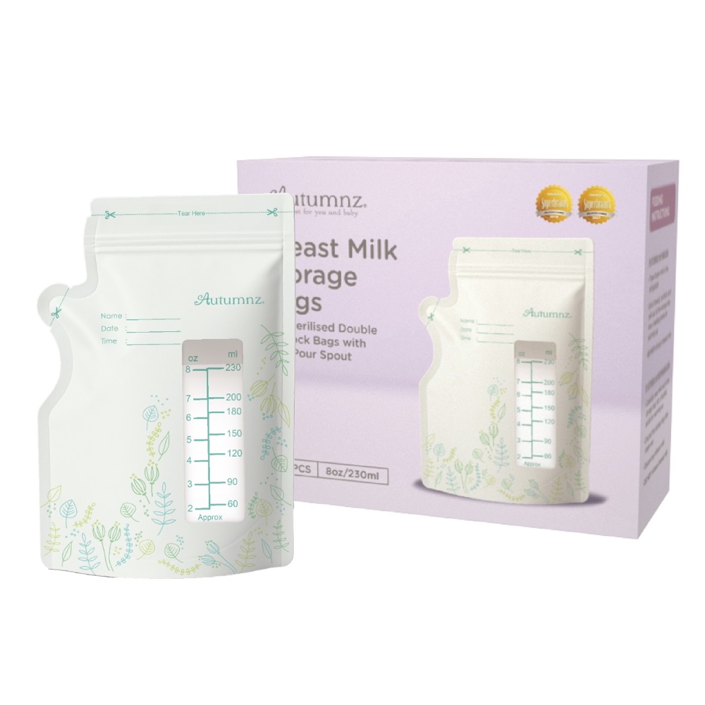 Autumnz Double Zip Lock Breastmilk Storage Bag (28 bags) - Animal Land THERMAL SENSOR Non Thermal