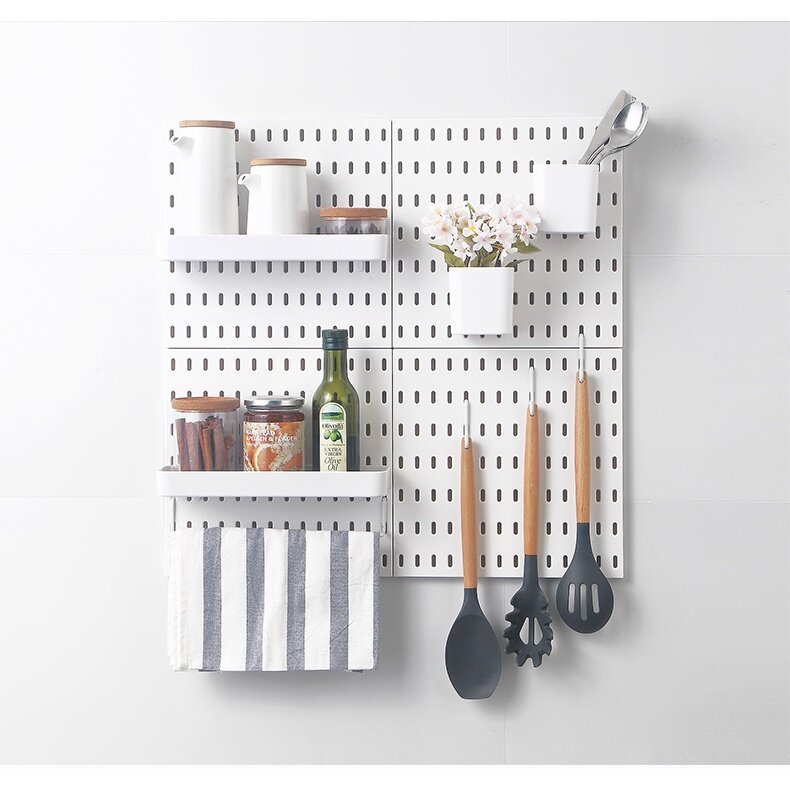 Nordic Wall Mounted Perforated Board Pegboard Container Box Accessories L-Hook Clip