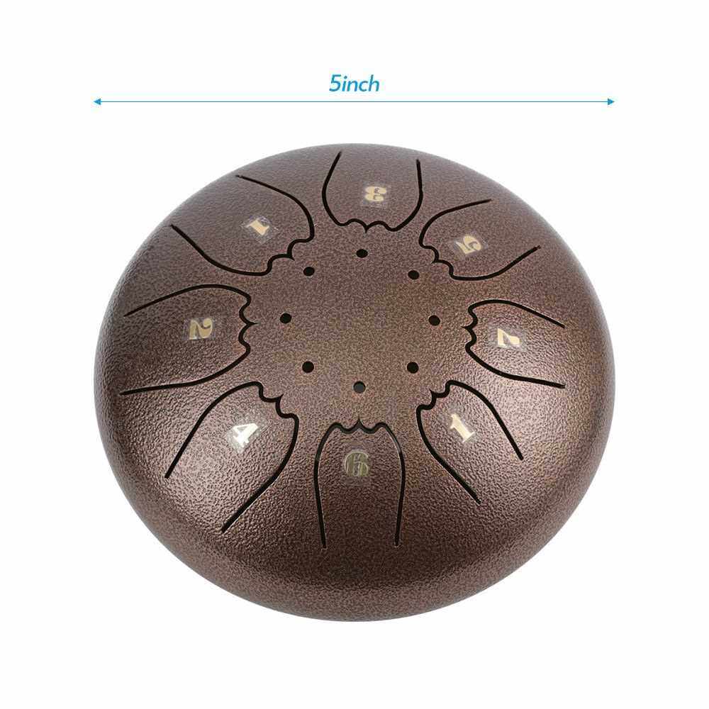 Mini Steel Tongue Drum Metal Hand Drum 5 Inch C Tone 8 Notes Percussion ...