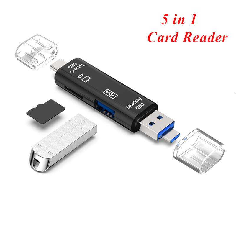 Bảng giá 【Akula Store】đầu Đọc Thẻ Nhớ SD TF USB 2.0 Type-C / USB / Micro USB 5 Trong 1 OTG Bộ Chuyển Đổi Phong Vũ