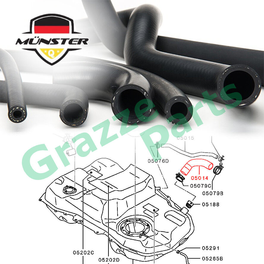 Münster Fuel Tank Hose Pipe 1710A098 for Proton Inspira Mitsubishi Lancer CY4A