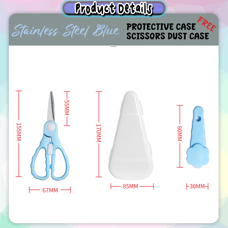 [iRojak] Ceramic / Stainless Steel Food Scissors Baby Food Scissors With Case 婴儿食物剪 Gunting Makanan Baby - TW18