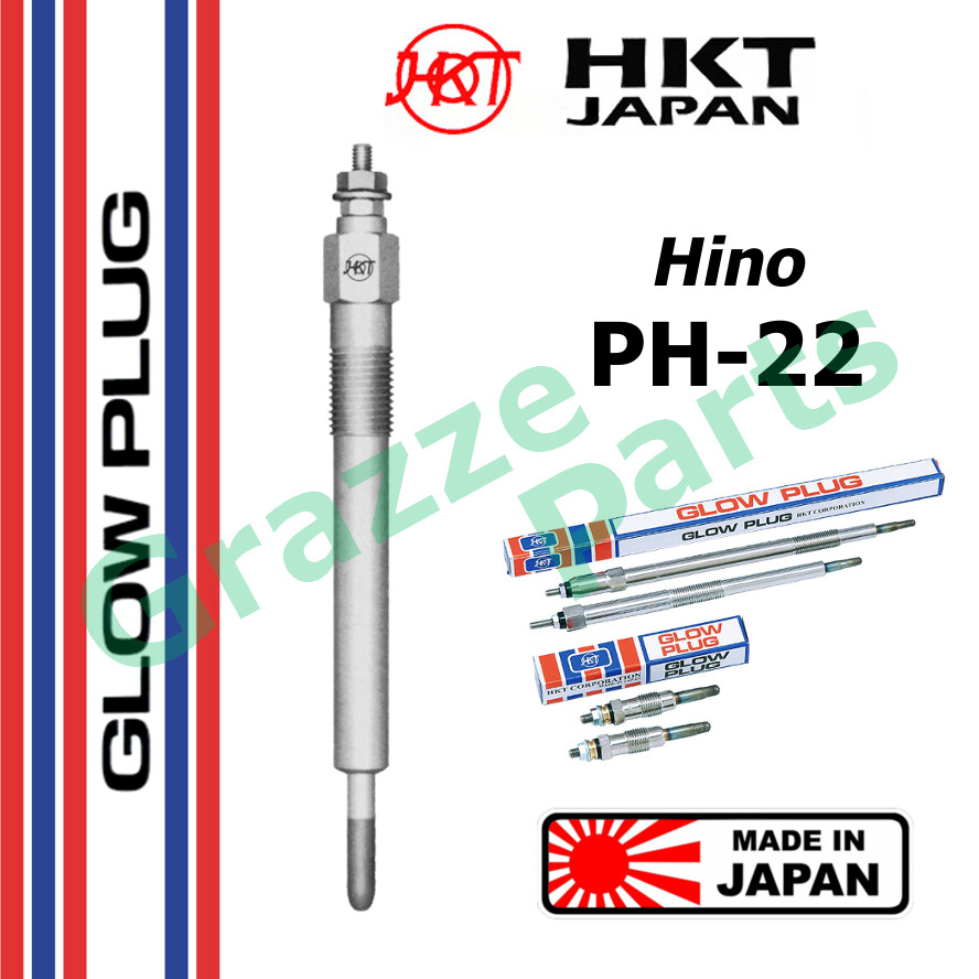 HKT 100% Made In Japan Heater Glow Plug PH-22 / 19110-1140A Hino Truck Dump Tractor Trailer H06C H07